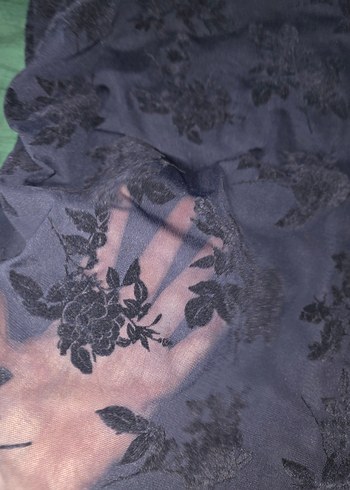 xs Beden lacivert Renk Bershka Asimetrik Tül Dantel Bluz Büzgülü Lacivert