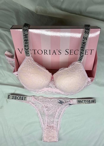 Victoria's Secret Dantelli Sütyen Takım Pırıltılı Taşlı Askı