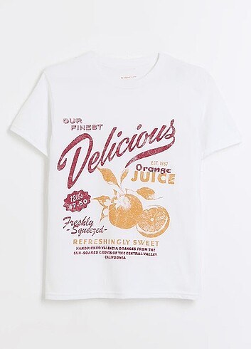River Island River Island Baskılı Oversize T shirt