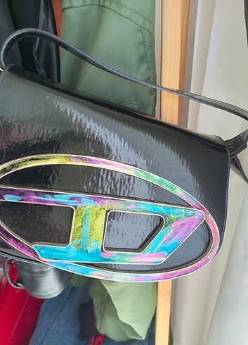  Beden siyah Renk Holografik Diesel çanta cüzdan hediyeli
