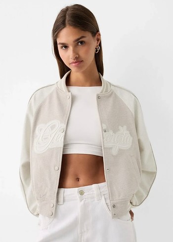Bershka Bershka Nakışlı Bomber Ceket