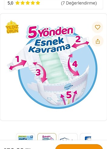 2 Beden: 3-6 kg Beden Molfix 2 numara 