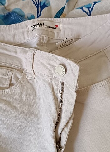29 Beden beyaz Renk Koton carmen model pantolon 
