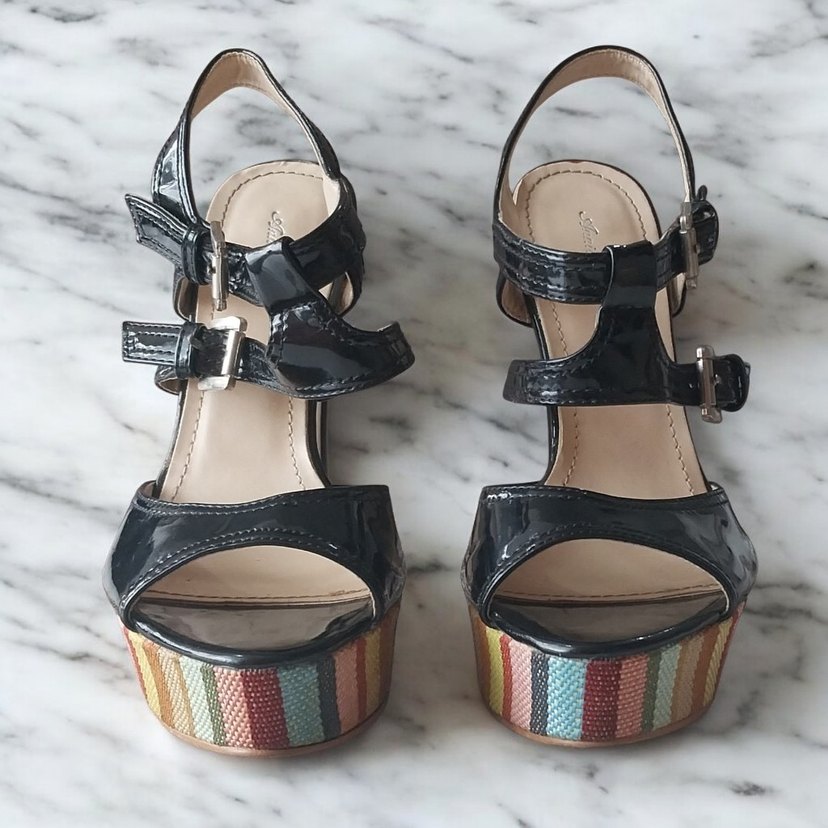 Çok Renkli Platform Topuklu Kadın Ayakkabı - Görsel 2