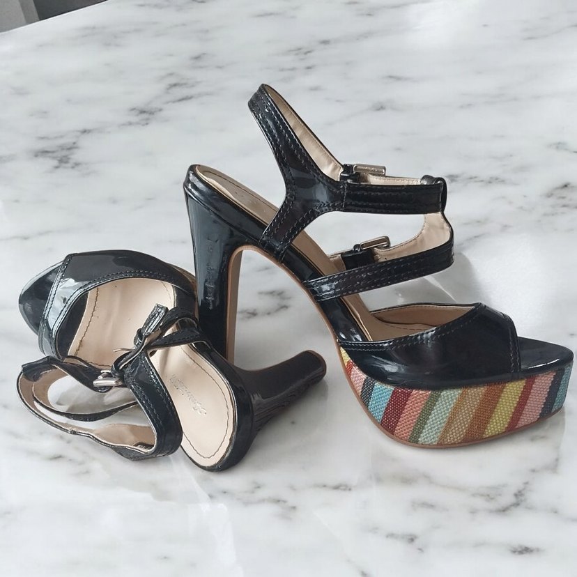 Çok Renkli Platform Topuklu Kadın Ayakkabı - Görsel 3