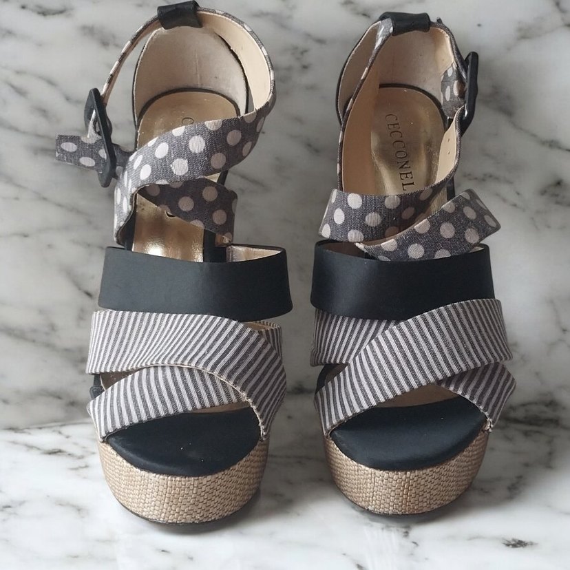 Gri Zebra Desenli Tokalı Platform Topuklu Kadın Ayakkabı - Görsel 2