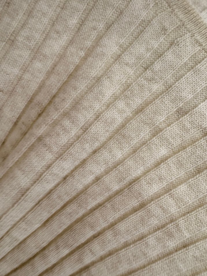 Krem Renk Fitilli Kısa Triko Kadın Kazak - Görsel 5