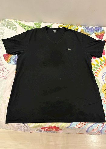 Lacoste Siyah V Yaka Kısa Kollu Tişört - Görsel 4