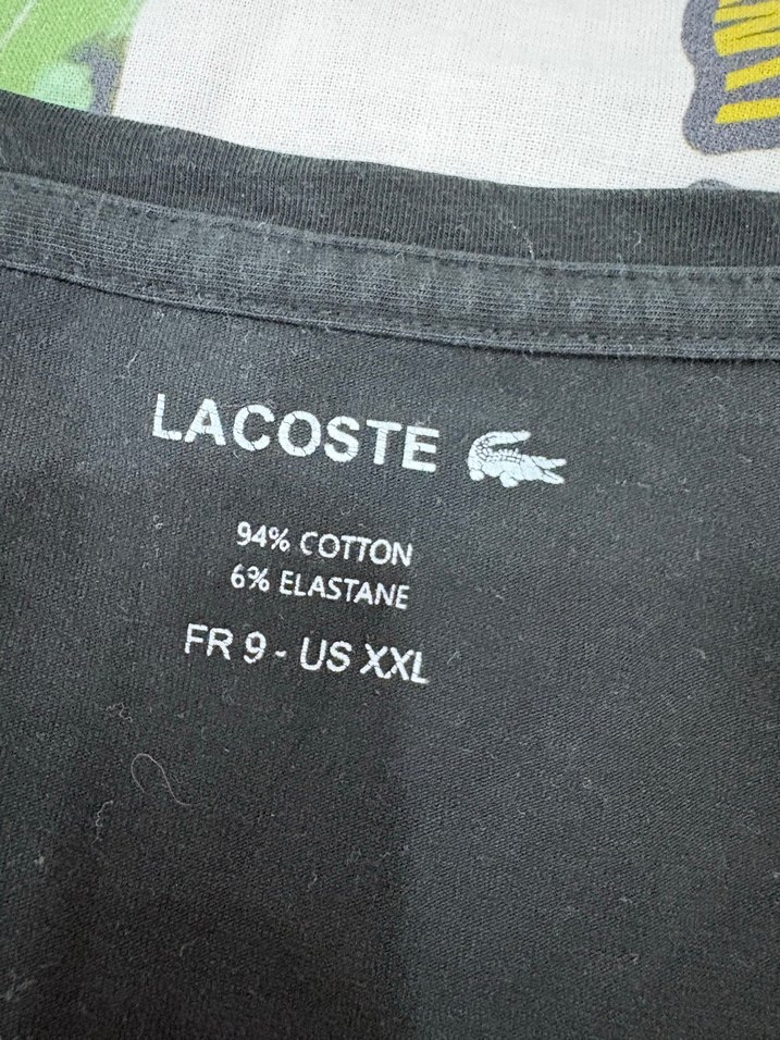 Lacoste Siyah V Yaka Kısa Kollu Tişört - Görsel 5