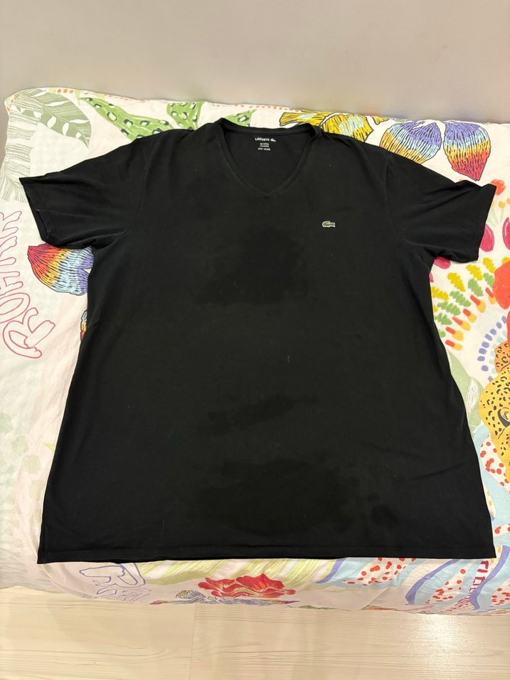 Lacoste Siyah V Yaka Kısa Kollu Tişört - Görsel 4