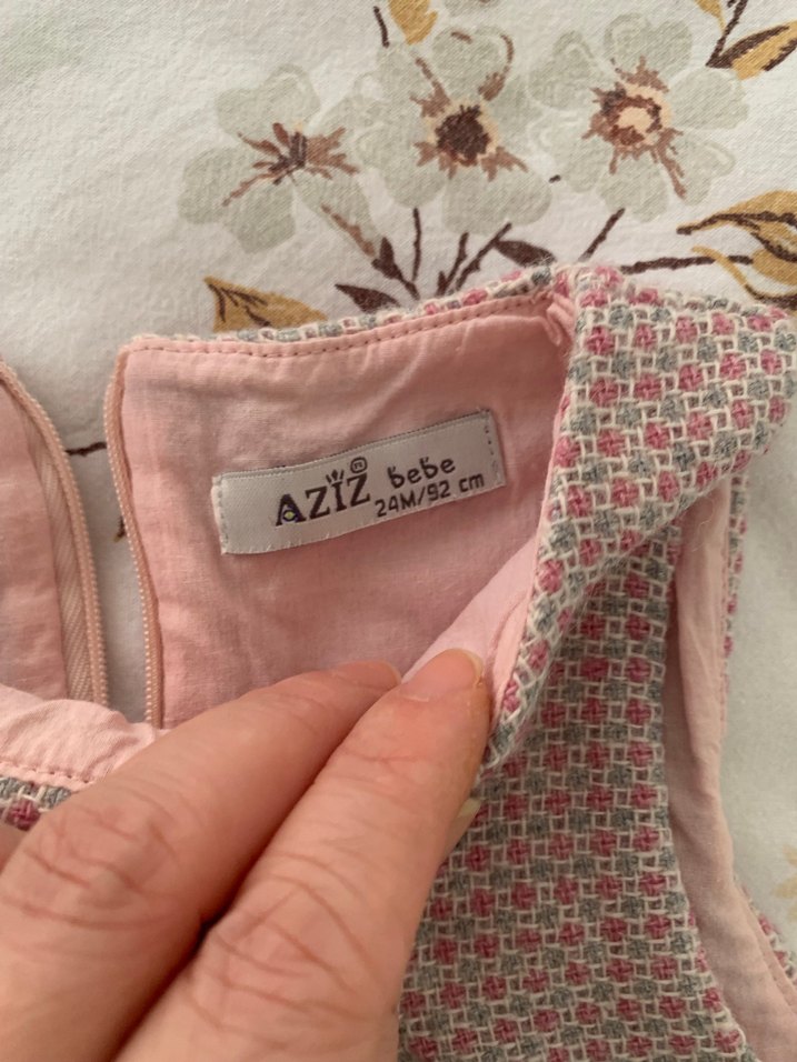 Kız Çocuk Nakışlı Pembe Kolsuz Elbise - Görsel 2