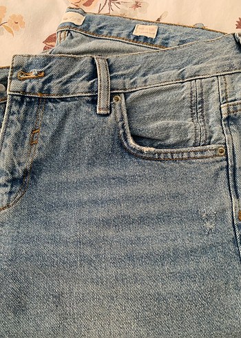 Mavi Bol Kesim Kadın Denim Pantolon - Görsel 4