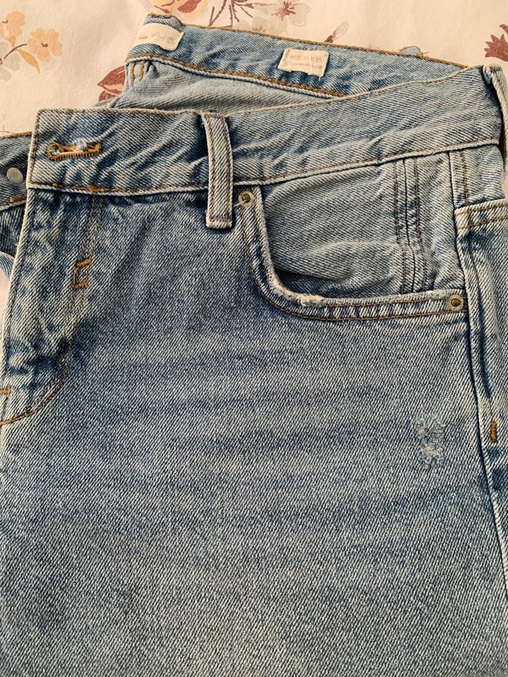 Mavi Bol Kesim Kadın Denim Pantolon - Görsel 4