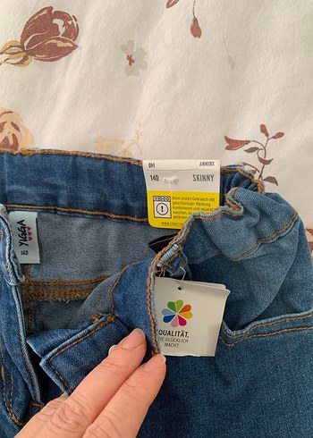 Kadın Mavi Bol Kesim Midi Kot Pantolon yurtdışından hediye. - Görsel 2