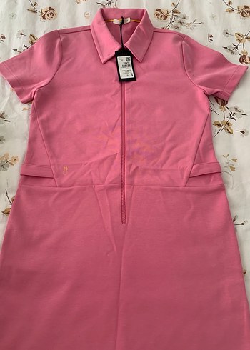 Pembe Fermuarlı Kadın elbise - Görsel 2