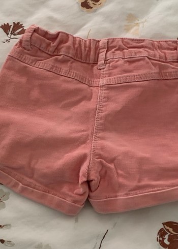 Düğmeli Pembe Süet Kız Şortu - Görsel 2