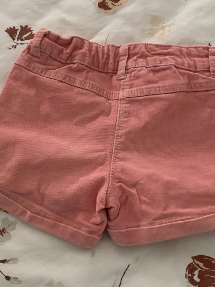 Düğmeli Pembe Süet Kız Şortu - Görsel 2