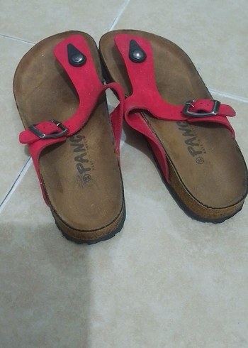 Panço 35 numara Kırmızı Tokalı Kadın Parmak Arası Terlik - Görsel 3