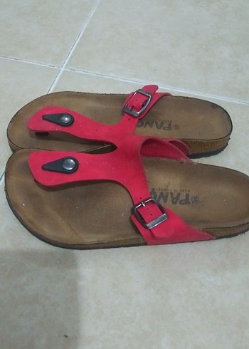 Panço 35 numara Kırmızı Tokalı Kadın Parmak Arası Terlik - Görsel 2