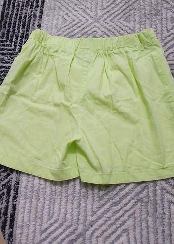 Düğmeli Mini Yeşil Pamuk Şort - Görsel 3
