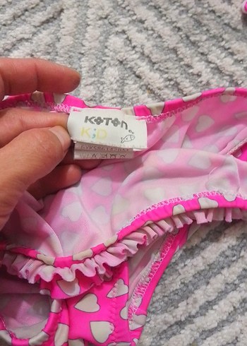 koton 5-6 yaş Pembe Kalpli Kız Bikini Takımı - Görsel 2