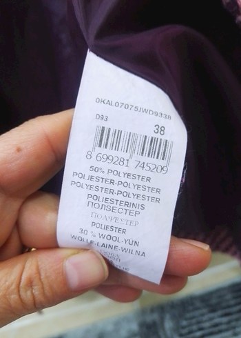 Bordo Düğmeli Midi Kadın Kaban - Görsel 7