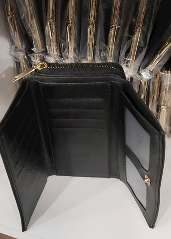Siyah Deri Fermuarlı Kadın Cüzdanı - Görsel 4