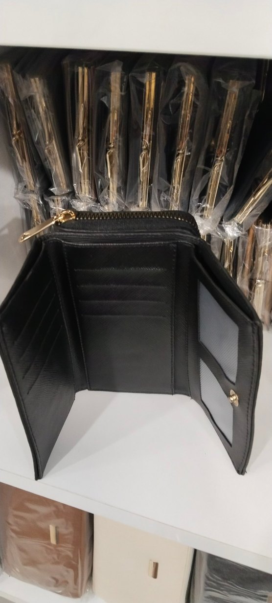 Siyah Deri Fermuarlı Kadın Cüzdanı - Görsel 4