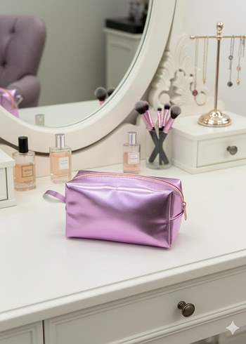 Turuncu Şeffaf Kadın Makyaj Çantası - Görsel 10