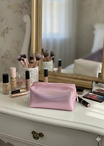 Turuncu Şeffaf Kadın Makyaj Çantası - Görsel 12