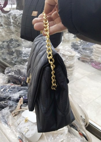 Siyah Deri Kadın Omuz Çantası - Görsel 2