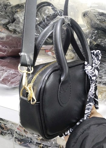 Siyah Yılan Desenli Deri Kadın Çanta - Görsel 2