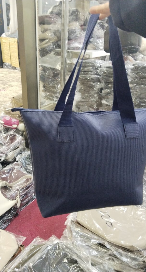 Lacivert Deri Fermuarlı Kadın Çantası - Görsel 3