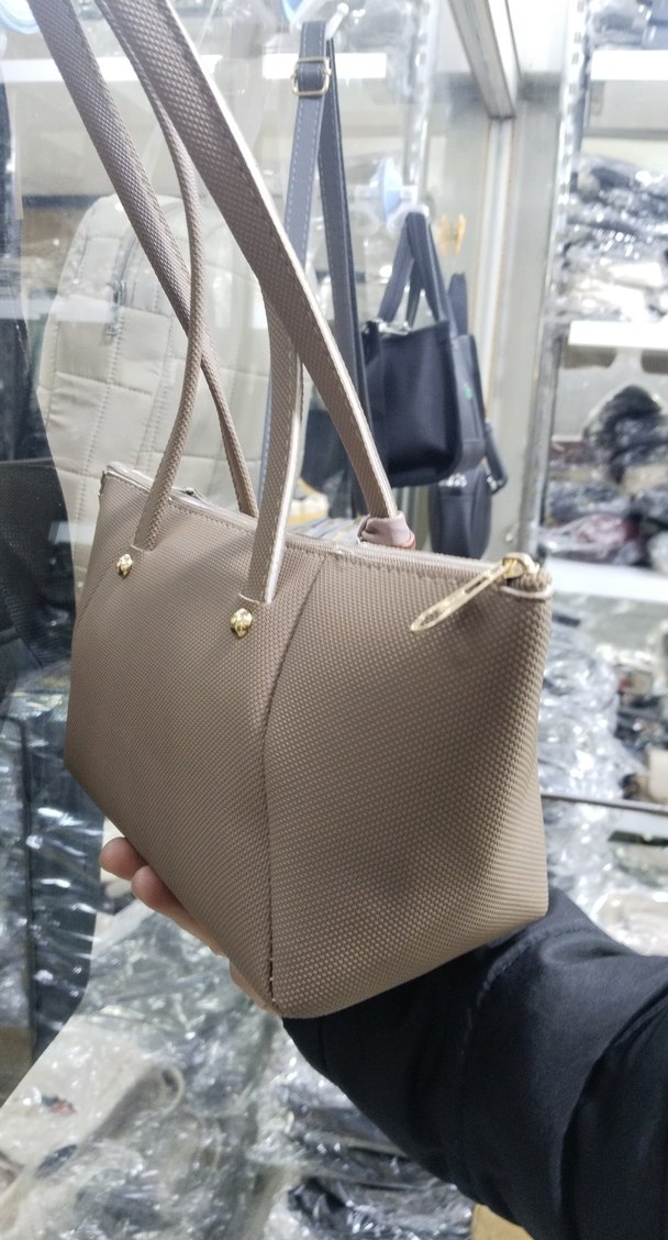 Bej Kadın Omuz Çantası RAG Baskılı - Görsel 4