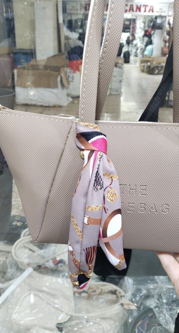 Bej Kadın Omuz Çantası RAG Baskılı - Görsel 3