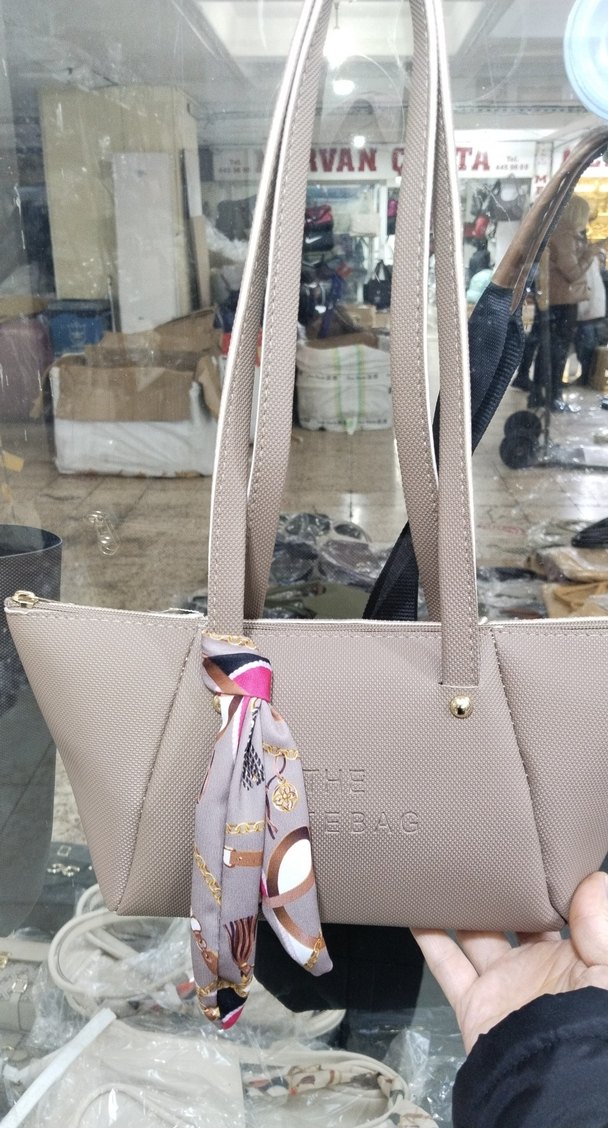 Bej Kadın Omuz Çantası RAG Baskılı - Görsel 2