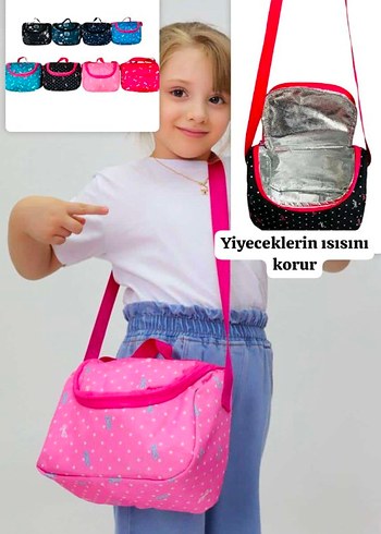 Pembe Renkli Çocuk Okul beslenme çantası