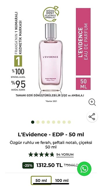 Yves rocher LEvidence parfüm