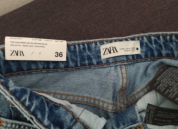 Zara hiç kullanılmamış orjinal zara geniş paça jean