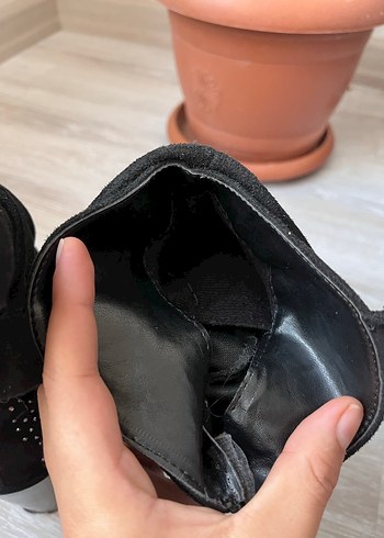 37 Beden Bambi Siyah Süet Yüksek Topuklu taşlı Bot