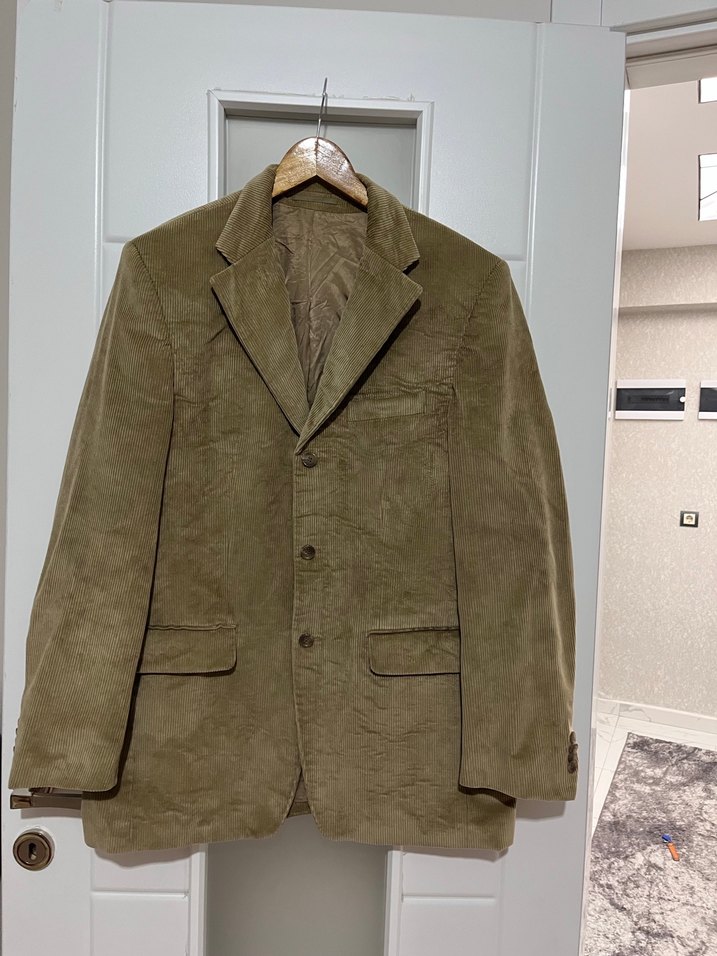 Vintage blazer Düğmeli Kahverengi Erkek Ceket - Görsel 2
