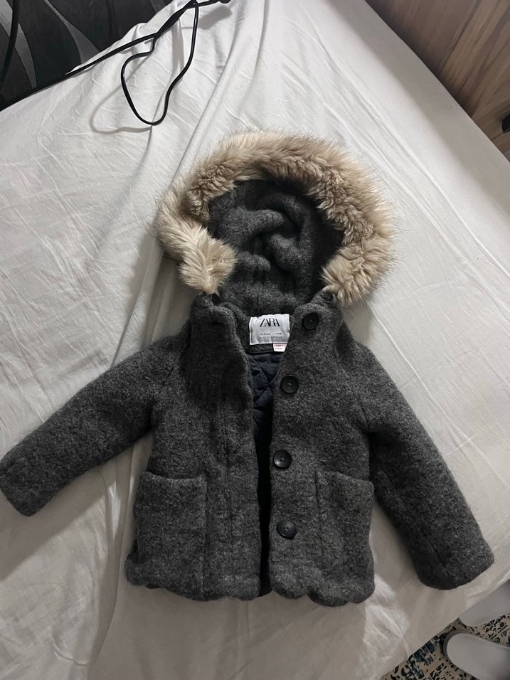 Zara Gri Kürklü Erkek Çocuk Mont - Görsel 3