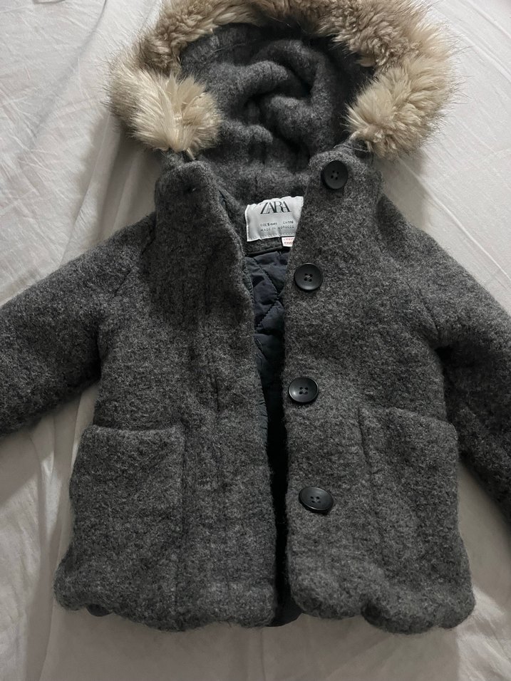 Zara Gri Kürklü Erkek Çocuk Mont - Görsel 4
