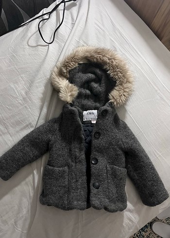 Zara Gri Kürklü Erkek Çocuk Mont - Görsel 2