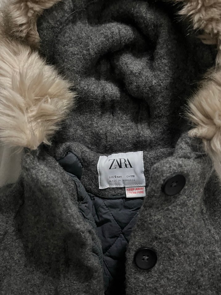 Zara Gri Kürklü Erkek Çocuk Mont - Görsel 5