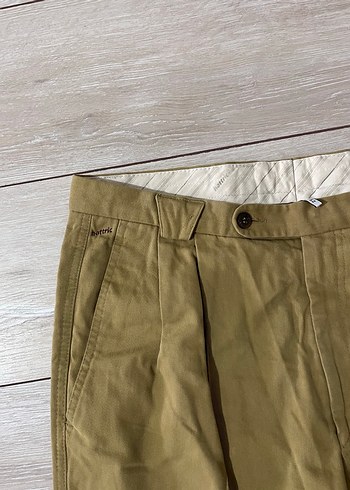 Vintage Hardal Renkli Bol Kesim Keten Pantolon - Görsel 5