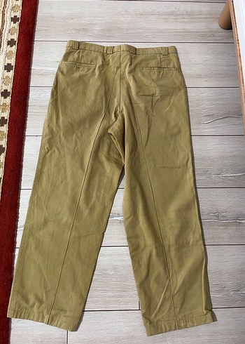 Vintage Hardal Renkli Bol Kesim Keten Pantolon - Görsel 6