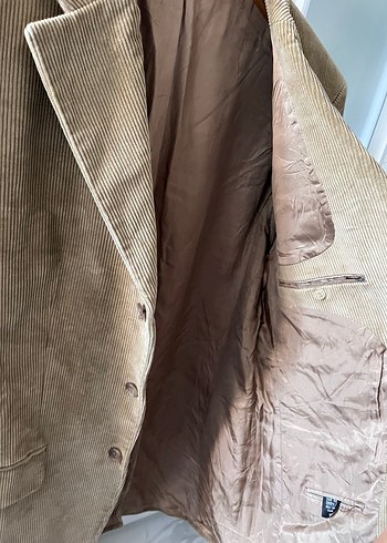 Vintage kadife Düğmeli Kahverengi Süet Erkek Ceket - Görsel 8