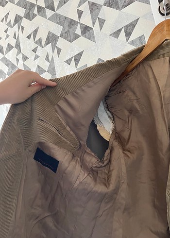 Vintage kadife Düğmeli Kahverengi Süet Erkek Ceket - Görsel 9