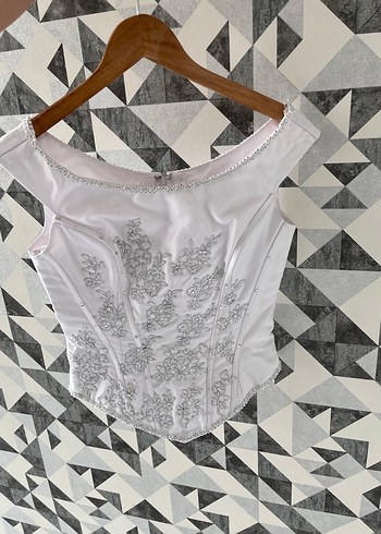 American Vintage Y2K iliki A Kesim Uzun Gelinlik - Görsel 10